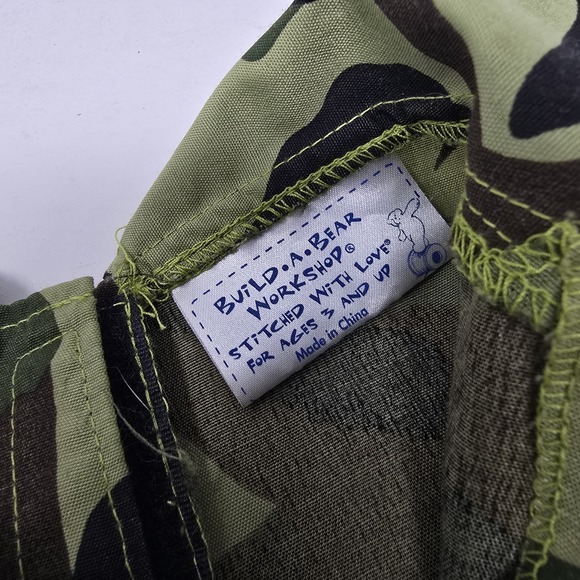 Build a Bear Green Camo Army Uniform Button Up Shirt Camouflage - Picture 2 of 4